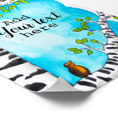 Poster Illustration de l'aquarelle de l'arbre de bouleau  (Coin)