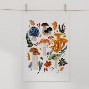 Poster Illustration de l'aquarelle des champignons de la 