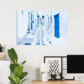 Poster Illustration de l'aquarelle Mykonos (Bureau à domicile)