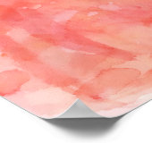 Poster Illustration de l'aquarelle rose Flamant rose d'ét (Coin)