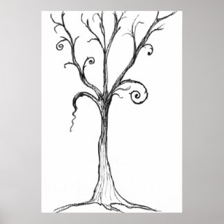 Poster Illustration de l'arbre gothique