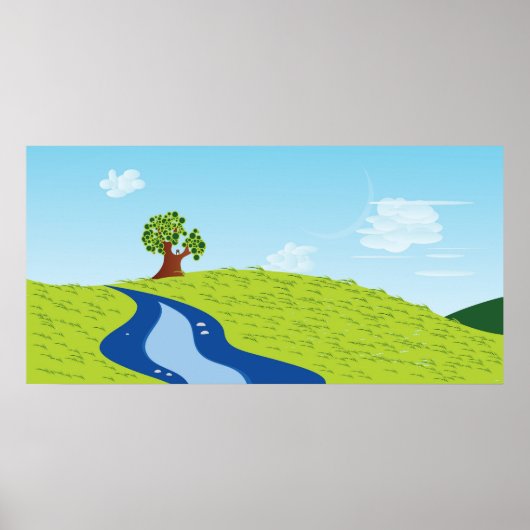 Poster Illustration de l'arbre solitaire (Devant)