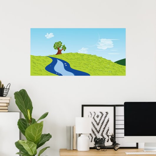 Poster Illustration de l'arbre solitaire (Bureau à domicile)