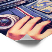 Poster Illustration de l'astronaute vintage (Coin)