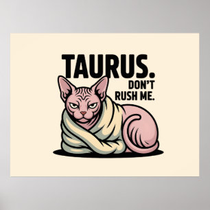 Poster Illustration de l'attitude du zodiaque du chat Sph