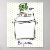 Poster Illustration de lave-linge mignonne (Devant)