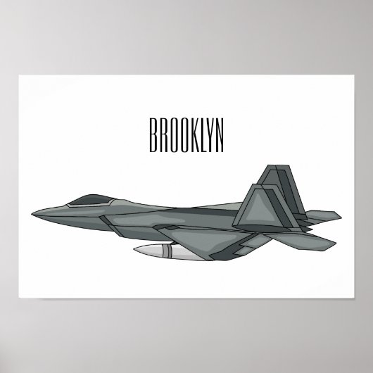 Poster Illustration de l'avion de chasse (Devant)