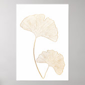 Poster Illustration de l'élégante Gold Ginkgo Feuille Lin (Devant)