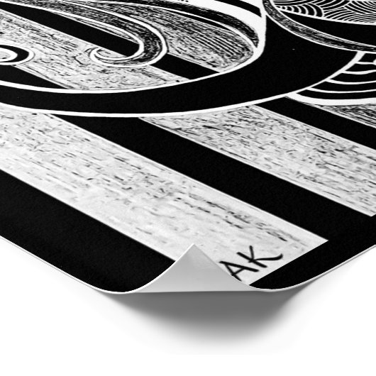 Poster Illustration de l'encre de soie d'échecs et de bow (Coin)