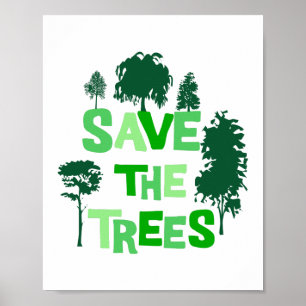 Poster Illustration de l'environnement Green Save the Tre