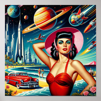 Poster Illustration de l'espace cosmique
