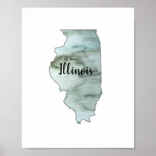 Poster Illustration de l'État de l'Illinois
