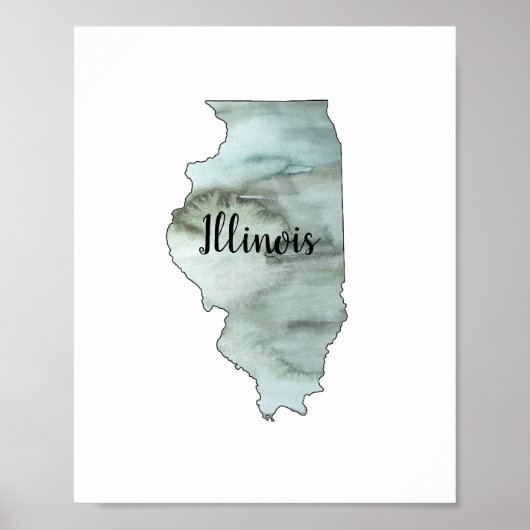 Poster Illustration de l'État de l'Illinois (Devant)