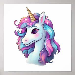 Poster Illustration de licorne de dessin