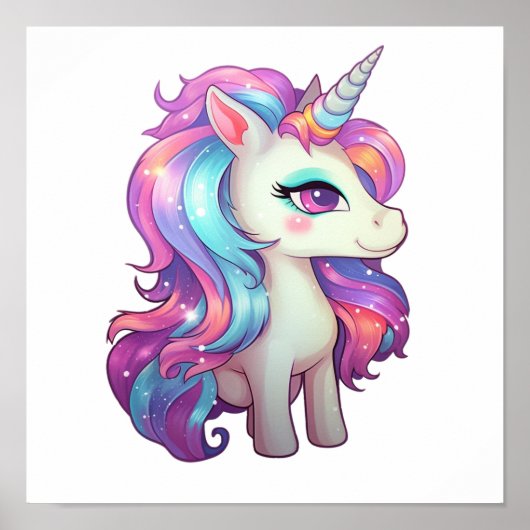 Poster Illustration de licorne de dessin (Devant)