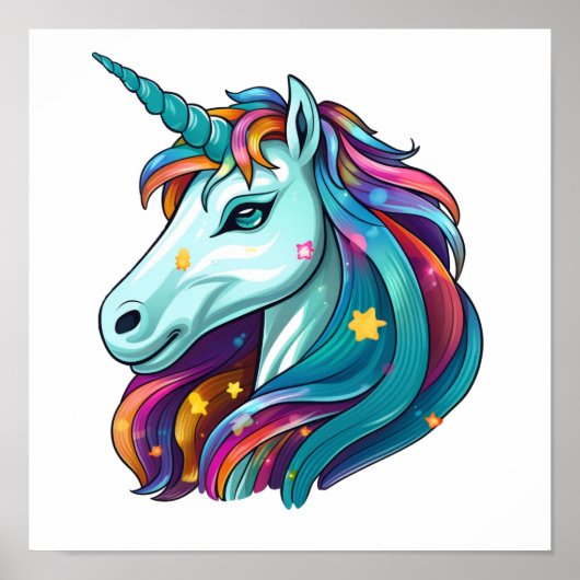 Poster Illustration de licorne de dessin (Devant)