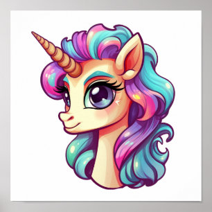 Poster Illustration de licorne de dessin