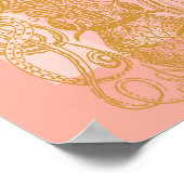 Poster Illustration de ligne de pieuvre vintage mignonne  (Coin)