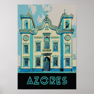 Poster Illustration de l'île de Terceira Azores Portugal