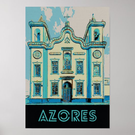 Poster Illustration de l'île de Terceira Azores Portugal (Devant)