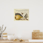 Poster Illustration de l'insecte du fruit du papillon (Cuisine)