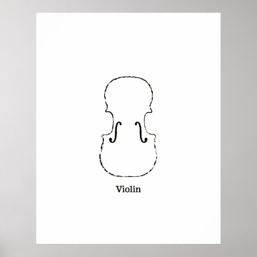 Poster Illustration de l'instrument Adagio Violon vintage (Devant)