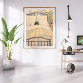 Poster Illustration de lit douillet pour chat noir