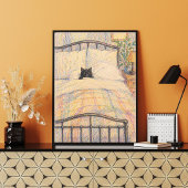Poster Illustration de lit douillet pour chat noir