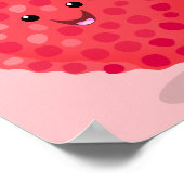 Poster Illustration de litchee rose mignon (Coin)