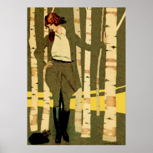 Poster Illustration de livre à plumes de paon par C Coles