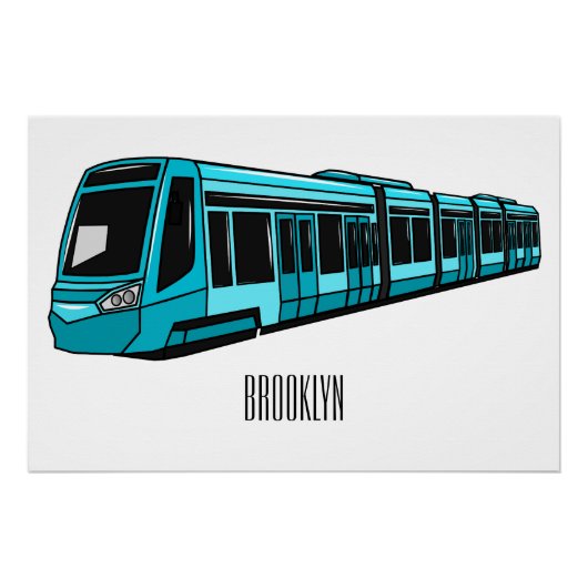 Poster Illustration de locomotive électrique (Devant)