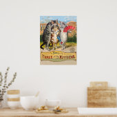 Poster Illustration de l'oie des trois petits chatons (Cuisine)