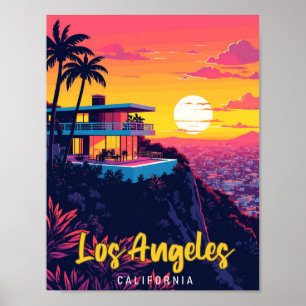 Poster Illustration de Los Angeles California Vintage voy