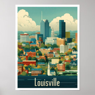 Poster Illustration de Louisville Kentucky Vintage voyage