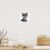 Poster Illustration de loup de dessin (Cuisine)