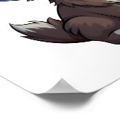 Poster Illustration de loup de dessin (Coin)