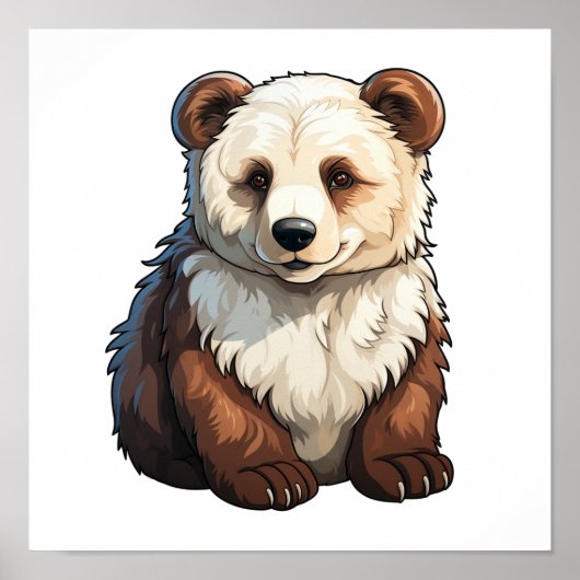 Poster Illustration de l'ours de dessin (Devant)