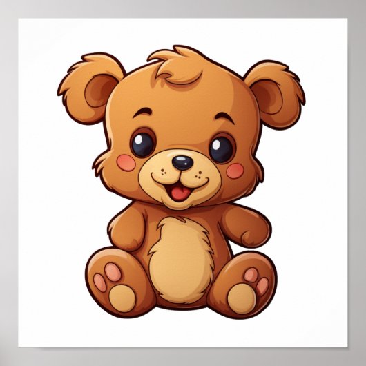 Poster Illustration de l'ours de dessin (Devant)