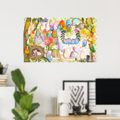 Poster Illustration de Lovebirds par Gemma Orte Designs (Bureau à domicile)