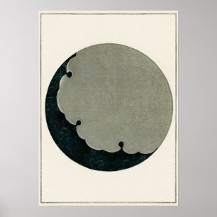 Poster Illustration de lune Art japonais Vintage