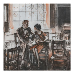 Poster Illustration de magazine vintage