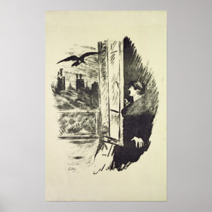 Poster Illustration de Manet   pour 'le Raven