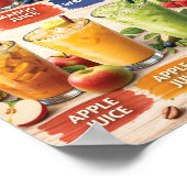 Poster Illustration de menu de jus de fruits heureux  (Coin)