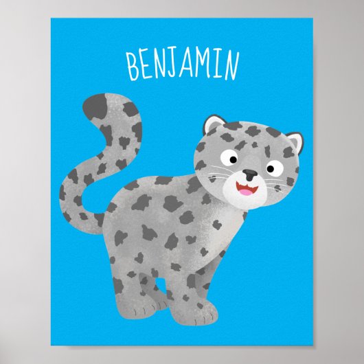 Poster Illustration de mignon léopard des neiges (Devant)