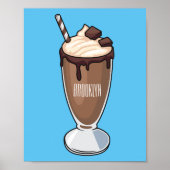 Poster Illustration de milk-shake au chocolat (Devant)