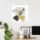 Poster Illustration de mode chic Windy Day (Bureau à domicile)
