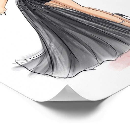 Poster illustration de mode, croquis, (Coin)