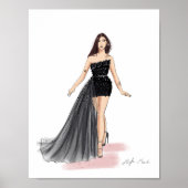 Poster illustration de mode, croquis, (Devant)