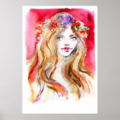 Poster Illustration de mode de l'aquarelle d'automne (Devant)