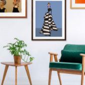 Poster Illustration de mode féminine en noir et blanc